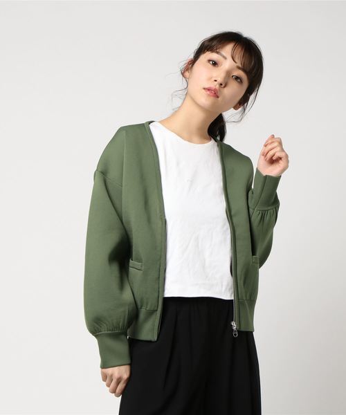 RIVE DROITE（リヴドロワ）の「接結ボンバーカーディガン（ニット/セーター・レディース・ベージュ/カーキ・FREE）」の6枚目の写真