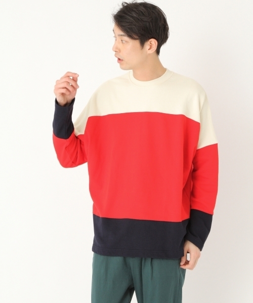 niko and...(ニコアンド)の「Nパネル切り替えBIGプルオーバー【niko and ...】(Tシャツ/カットソー)」|ネイビー