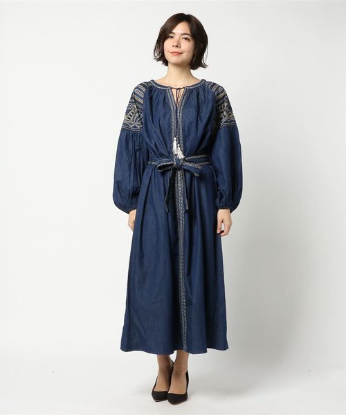 cepo(セポ)の「エンブロイダリーワンピ(ワンピース・レディース・ワンウォッシュ/ダークインディゴブルー・M)」の6枚目の写真