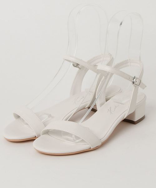 KOBE LETTUCE（コウベレタス）の「3cmローヒール★シンプルストラップサンダル（サンダル・レディース・ベージュ系その他/コーラルピンク/ブラック/グリーン/ホワイト/シルバー/その他/マスタード・LL/M/S/L）」の2枚目の写真