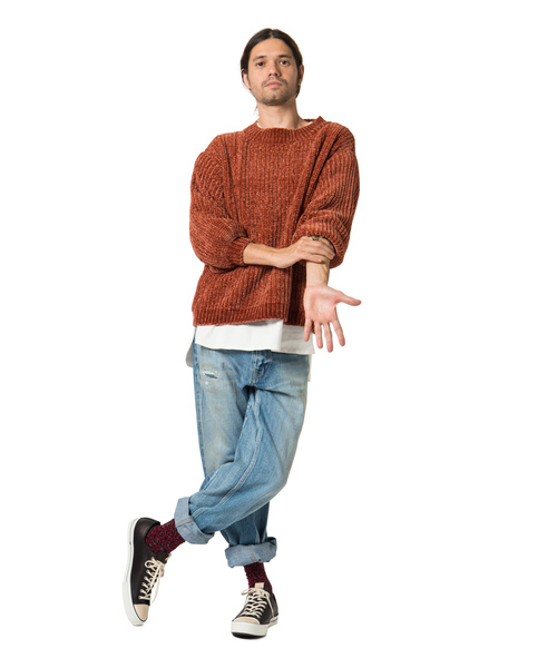 glamb（グラム）の「Isabel knit / イザベルニット（ニット/セーター・メンズ・レッド/ブラック/グレー/オレンジ・2/0/3/1/4）」の10枚目の写真