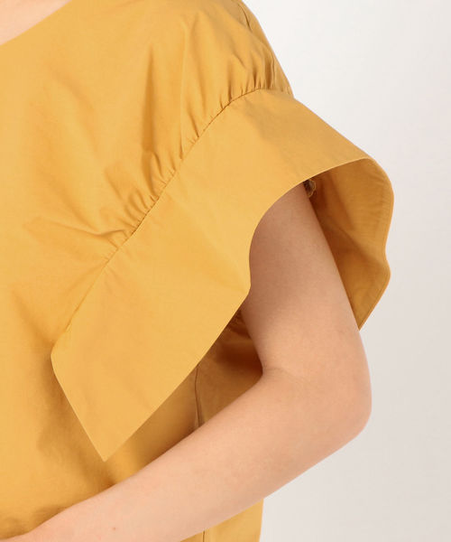 SHIPS（シップス）の「フリルスリーブバックボタンブラウス（シャツ/ブラウス・レディース・マスタード/ライトホワイト・ONE SIZE）」の8枚目の写真