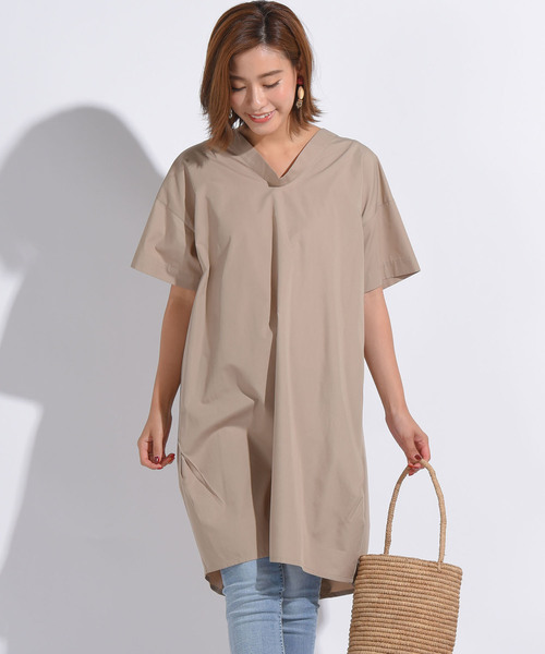 Willful by lipstar（ウィルフル バイ リップスター）の「【Willful by lipstar】ブロードチュニックブラウス（シャツ/ブラウス・レディース・オフホワイト/ネイビー/ベージュ・M）」の3枚目の写真