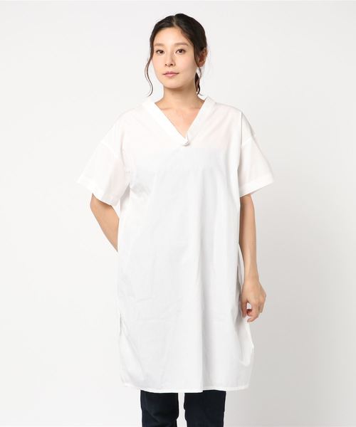 Willful by lipstar（ウィルフル バイ リップスター）の「【Willful by lipstar】ブロードチュニックブラウス（シャツ/ブラウス・レディース・オフホワイト/ネイビー/ベージュ・M）」の6枚目の写真