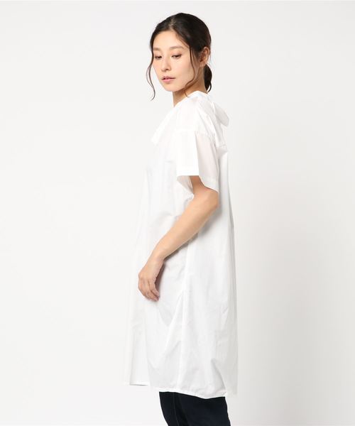 Willful by lipstar（ウィルフル バイ リップスター）の「【Willful by lipstar】ブロードチュニックブラウス（シャツ/ブラウス・レディース・オフホワイト/ネイビー/ベージュ・M）」の4枚目の写真