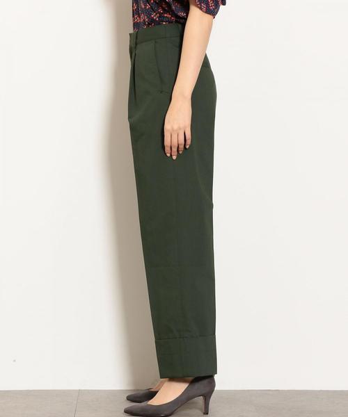 green label relaxing(グリーンレーベルリラクシング)の「SC ワイドカフ セミワイド チノパンツ ◆(チノパンツ・レディース・ベージュ/ダークグリーン・38/36)」の10枚目の写真