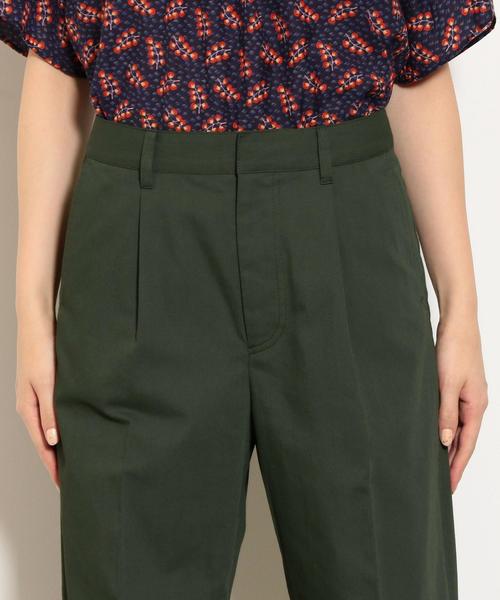 green label relaxing(グリーンレーベルリラクシング)の「SC ワイドカフ セミワイド チノパンツ ◆(チノパンツ・レディース・ベージュ/ダークグリーン・38/36)」の3枚目の写真