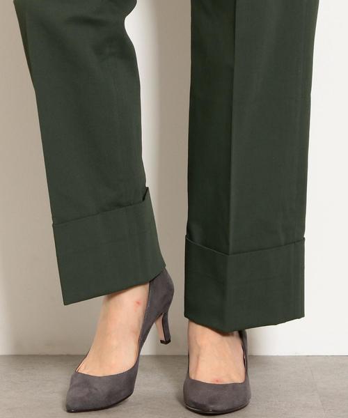 green label relaxing(グリーンレーベルリラクシング)の「SC ワイドカフ セミワイド チノパンツ ◆(チノパンツ・レディース・ベージュ/ダークグリーン・38/36)」の6枚目の写真