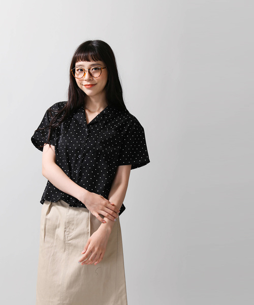 WEGO(ウィゴー)の「WEGO/開襟クロップドシャツ(シャツ/ブラウス・レディース・ベージュ/マスタード/ピンク/ブラック/ドット/その他・FREE)」の17枚目の写真