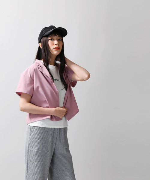 WEGO(ウィゴー)の「WEGO/開襟クロップドシャツ(シャツ/ブラウス・レディース・ベージュ/マスタード/ピンク/ブラック/ドット/その他・FREE)」の15枚目の写真