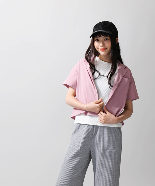 WEGO(ウィゴー)の「WEGO/開襟クロップドシャツ(シャツ/ブラウス・レディース・ベージュ/マスタード/ピンク/ブラック/ドット/その他・FREE)」の16枚目の写真