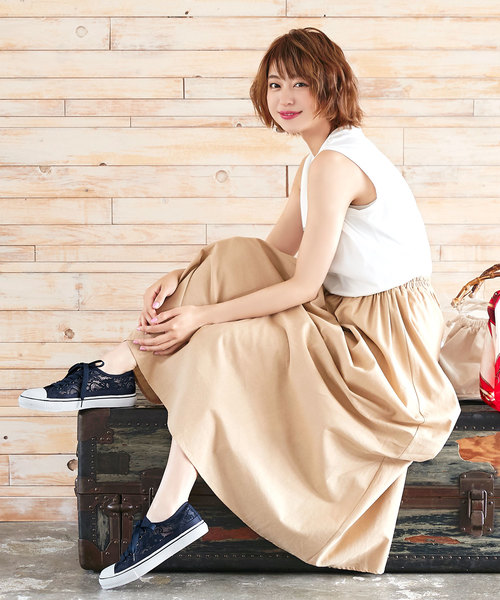 KOBE LETTUCE（コウベレタス）の「ローカットレーススニーカー＊レディース/シューズ/ぺたんこ[I1593]神戸レタス（スニーカー・レディース・ホワイト/ブラック/ネイビー・LL/S/M/L）」の13枚目の写真
