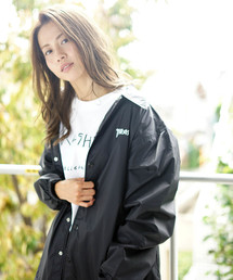 MAG LOGO COACH JACKET/スラッシャーユニセックスナイロンバックプリントコーチジャケット