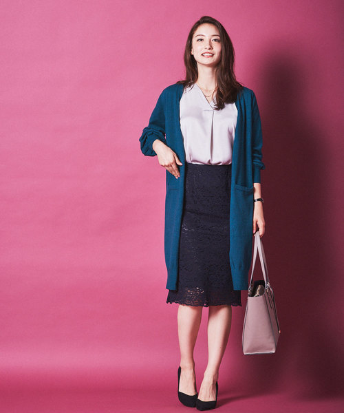 12Twelve Agenda(トゥエルブ アジェンダ)の「ニットロングカーディガン(カーディガン/ボレロ・レディース・ブラック/グレー/ブルーグリーン・M)」の4枚目の写真