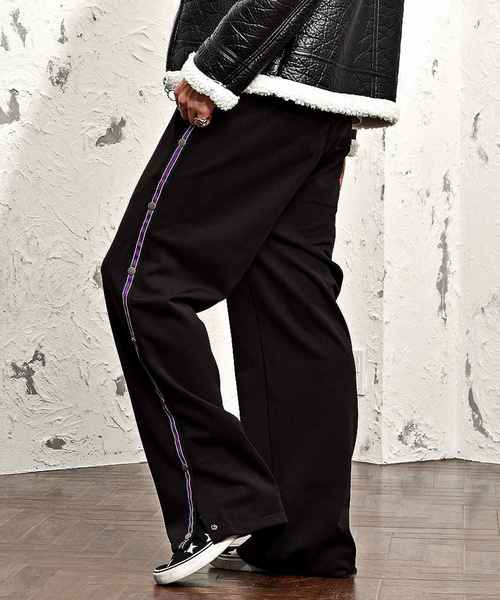 JOKER（ジョーカー）の「バスパン スナップボタン メンズ ジャージ ラインパンツ スポーツウェア（その他パンツ・メンズ・パープル/ブラック系その他/ブラック系その他2/テラコッタ・M/L）」の3枚目の写真