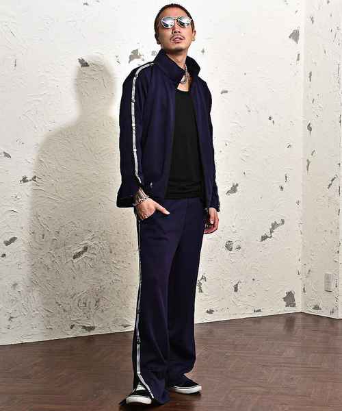 JOKER（ジョーカー）の「バスパン スナップボタン メンズ ジャージ ラインパンツ スポーツウェア（その他パンツ・メンズ・パープル/ブラック系その他/ブラック系その他2/テラコッタ・M/L）」の5枚目の写真