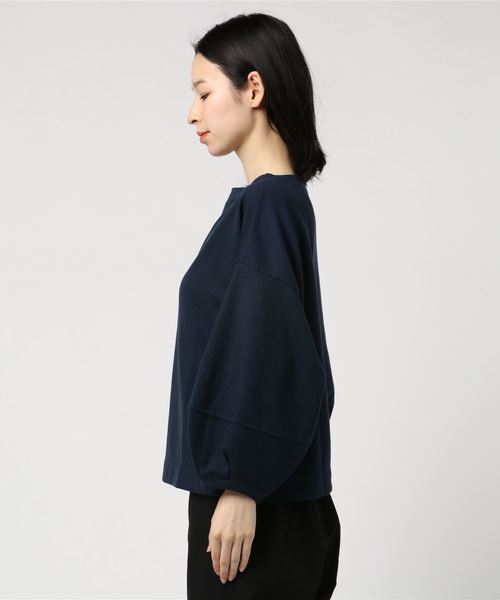 POU DOU DOU（プードゥドゥ）の「ワッフルランタンスリーブトップス（Tシャツ/カットソー・レディース・ネイビー/ピンク/グリーン/アイボリー・3）」の10枚目の写真