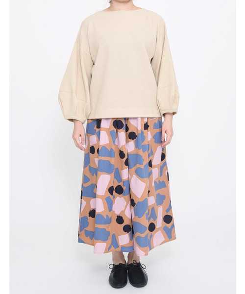 POU DOU DOU（プードゥドゥ）の「ワッフルランタンスリーブトップス（Tシャツ/カットソー・レディース・ネイビー/ピンク/グリーン/アイボリー・3）」の13枚目の写真