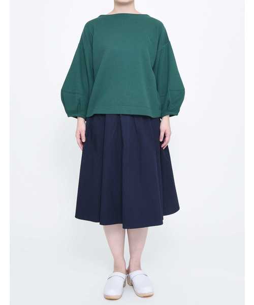 POU DOU DOU（プードゥドゥ）の「ワッフルランタンスリーブトップス（Tシャツ/カットソー・レディース・ネイビー/ピンク/グリーン/アイボリー・3）」の7枚目の写真