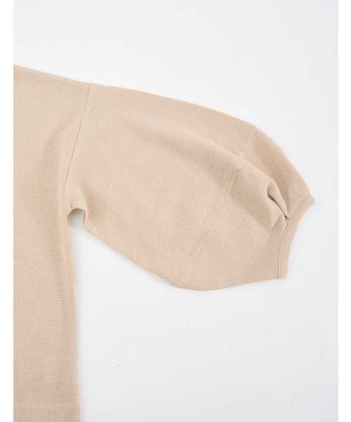 POU DOU DOU（プードゥドゥ）の「ワッフルランタンスリーブトップス（Tシャツ/カットソー・レディース・ネイビー/ピンク/グリーン/アイボリー・3）」の8枚目の写真