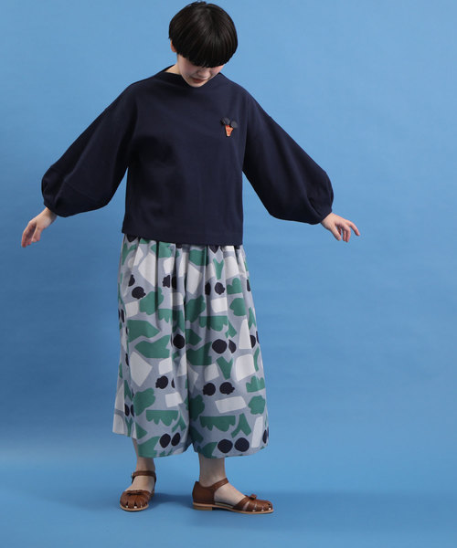 POU DOU DOU（プードゥドゥ）の「ワッフルランタンスリーブトップス（Tシャツ/カットソー・レディース・ネイビー/ピンク/グリーン/アイボリー・3）」の17枚目の写真