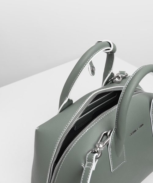 CHARLES & KEITH◆Rene ストラクチャード トップハンドルバッグ CHARLES & KEITH トップハンドルストラクチャーバッグ 【再入荷