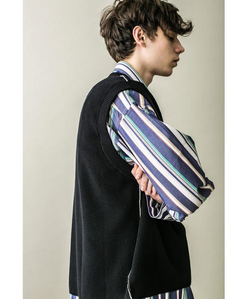 MONKEY TIME(モンキータイム)の「<monkey time> COTTON AZE CROPPED VEST/クロップドベスト(ベスト・メンズ・ブラック/コバルトブルー・MEDIUM/LARGE)」の10枚目の写真