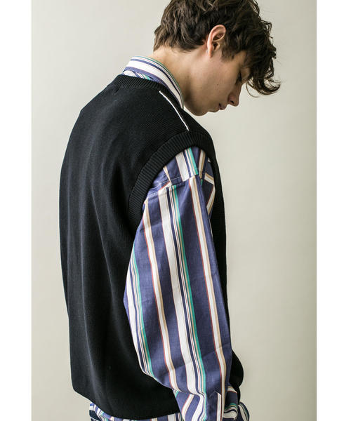 MONKEY TIME(モンキータイム)の「<monkey time> COTTON AZE CROPPED VEST/クロップドベスト(ベスト・メンズ・ブラック/コバルトブルー・MEDIUM/LARGE)」の11枚目の写真