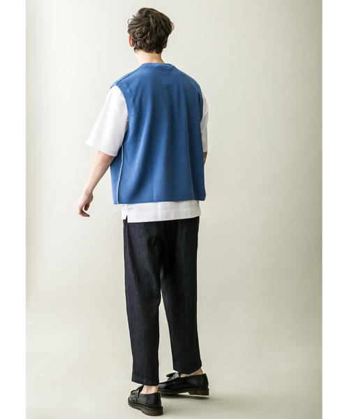 MONKEY TIME(モンキータイム)の「<monkey time> COTTON AZE CROPPED VEST/クロップドベスト(ベスト・メンズ・ブラック/コバルトブルー・MEDIUM/LARGE)」の9枚目の写真