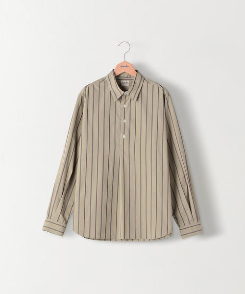 Steven Alan(スティーブンアラン)の「<Steven Alan> T/C STRIPE PULLOVER REGULAR COLLAR SHIRT-BOLD/シャツ(シャツ/ブラウス・メンズ・オフホワイト/ベージュ・SMALL/MEDIUM/X-LARGE/LARGE)」の4枚目の写真