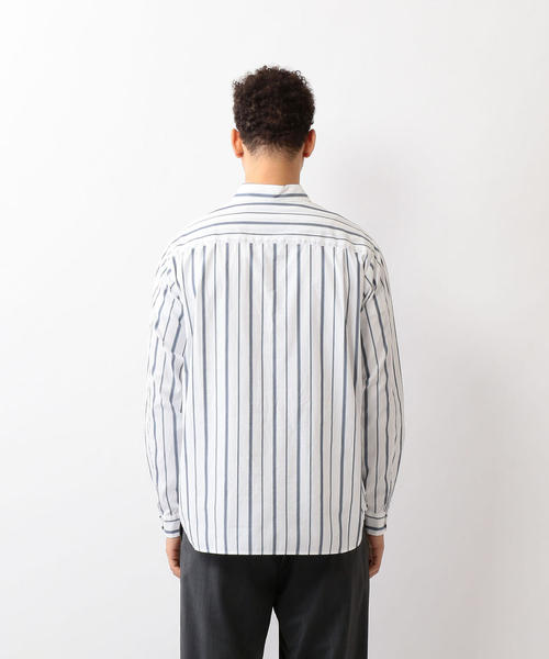 Steven Alan(スティーブンアラン)の「<Steven Alan> T/C STRIPE PULLOVER REGULAR COLLAR SHIRT-BOLD/シャツ(シャツ/ブラウス・メンズ・オフホワイト/ベージュ・SMALL/MEDIUM/X-LARGE/LARGE)」の6枚目の写真