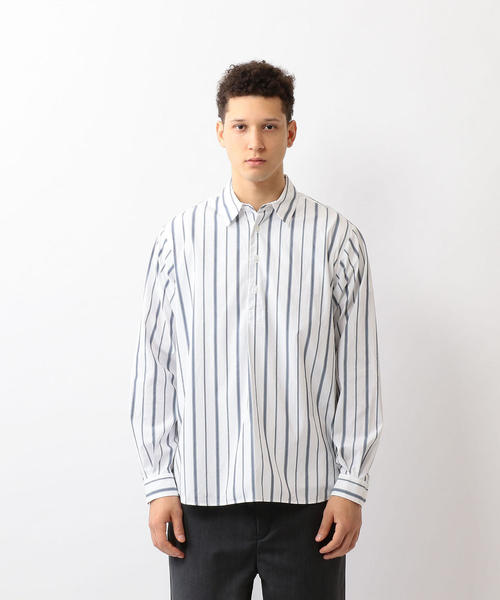 Steven Alan(スティーブンアラン)の「<Steven Alan> T/C STRIPE PULLOVER REGULAR COLLAR SHIRT-BOLD/シャツ(シャツ/ブラウス・メンズ・オフホワイト/ベージュ・SMALL/MEDIUM/X-LARGE/LARGE)」の7枚目の写真