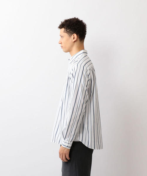 Steven Alan(スティーブンアラン)の「<Steven Alan> T/C STRIPE PULLOVER REGULAR COLLAR SHIRT-BOLD/シャツ(シャツ/ブラウス・メンズ・オフホワイト/ベージュ・SMALL/MEDIUM/X-LARGE/LARGE)」の8枚目の写真