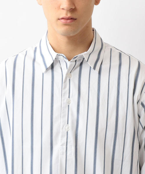 Steven Alan(スティーブンアラン)の「<Steven Alan> T/C STRIPE PULLOVER REGULAR COLLAR SHIRT-BOLD/シャツ(シャツ/ブラウス・メンズ・オフホワイト/ベージュ・SMALL/MEDIUM/X-LARGE/LARGE)」の10枚目の写真
