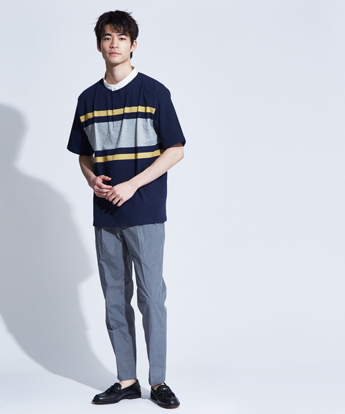 ABAHOUSE(アバハウス)の「【WEB別注】バンドカラーラガーシャツ(Tシャツ/カットソー・メンズ・ホワイト/ブラック/ネイビー・46/48/44)」の8枚目の写真