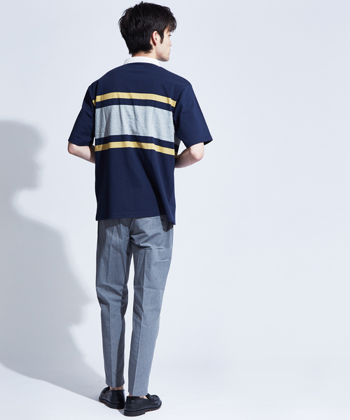 ABAHOUSE(アバハウス)の「【WEB別注】バンドカラーラガーシャツ(Tシャツ/カットソー・メンズ・ホワイト/ブラック/ネイビー・46/48/44)」の7枚目の写真