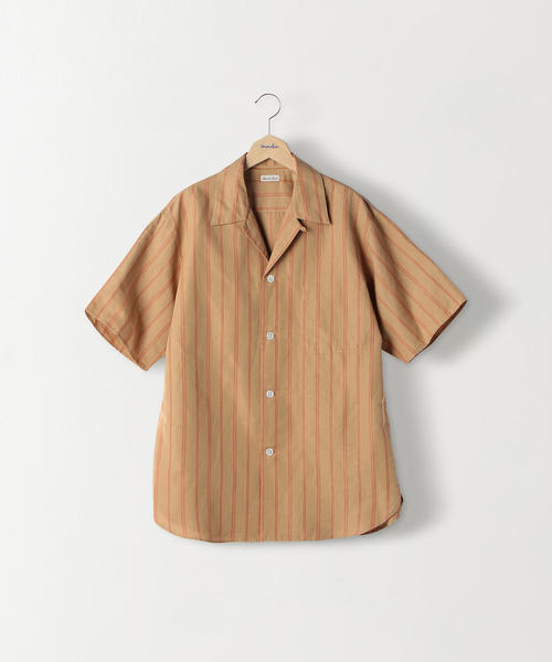 Steven Alan(スティーブンアラン)の「<Steven Alan> C/L STRIPE OPEN COLLAR SHIRT-DROP/シャツ(シャツ/ブラウス・メンズ・ベージュ/ライトグレー・LARGE/X-LARGE/MEDIUM/SMALL)」の4枚目の写真