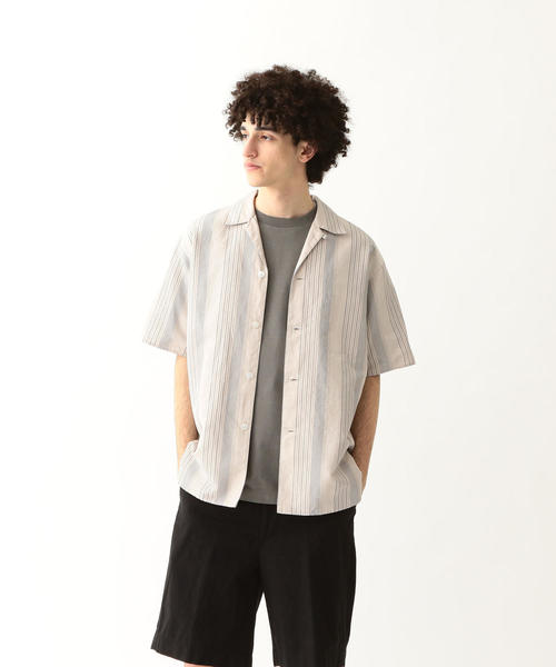 Steven Alan(スティーブンアラン)の「<Steven Alan> C/L STRIPE OPEN COLLAR SHIRT-DROP/シャツ(シャツ/ブラウス・メンズ・ベージュ/ライトグレー・LARGE/X-LARGE/MEDIUM/SMALL)」の9枚目の写真