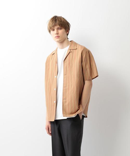 Steven Alan(スティーブンアラン)の「<Steven Alan> C/L STRIPE OPEN COLLAR SHIRT-DROP/シャツ(シャツ/ブラウス・メンズ・ベージュ/ライトグレー・LARGE/X-LARGE/MEDIUM/SMALL)」の5枚目の写真