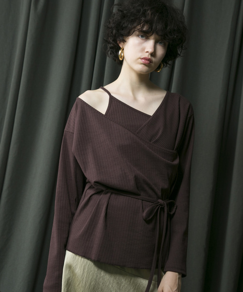 MAISON SPECIAL(メゾンスペシャル)の「◎VERY 11月号掲載:アシメレイヤードカシュクールトップス【MAISON SPECIAL/メゾンスペシャル】(Tシャツ/カットソー・レディース・ブラウン/ブラック/パープル/ベージュ・FREE/SMALL)」の3枚目の写真