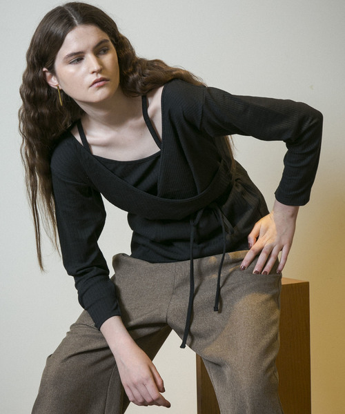 MAISON SPECIAL(メゾンスペシャル)の「◎VERY 11月号掲載:アシメレイヤードカシュクールトップス【MAISON SPECIAL/メゾンスペシャル】(Tシャツ/カットソー・レディース・ブラウン/ブラック/パープル/ベージュ・FREE/SMALL)」の2枚目の写真