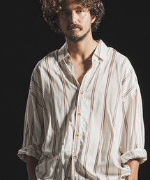 Jih Nunc | ms4017-コットンプロビスコースワイドシルエットストライプシャツ(シャツ/ブラウス)