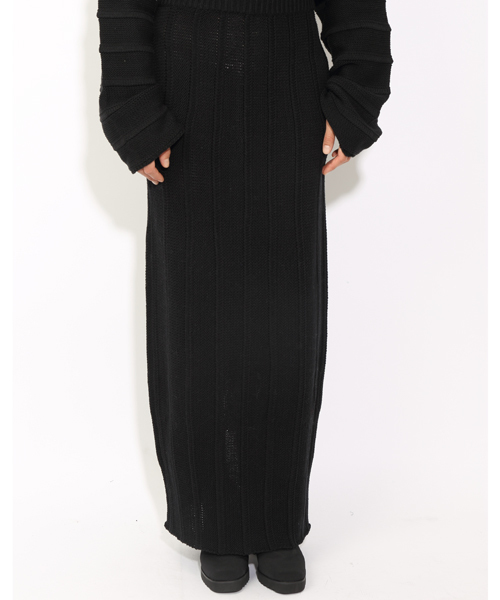 i(アイ)の「立体ラインニットタイトSK(スカート・レディース・ホワイト/ブラック・FREE)」の7枚目の写真