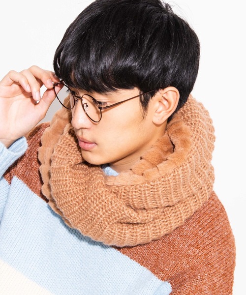 WEGO(ウィゴー)の「WEGO/ミックススヌード(ネックウォーマー/スヌード・メンズ・ホワイト/ブラック/ベージュ/ブラウン/ピンク/その他1/その他2/ブラック系その他/ベージュ系その他/ブルー系その他/キャメル/ライトピンク・FREE)」の1枚目の写真