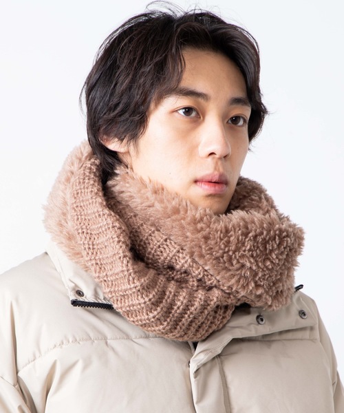 WEGO(ウィゴー)の「WEGO/ミックススヌード(ネックウォーマー/スヌード・メンズ・ホワイト/ブラック/ベージュ/ブラウン/ピンク/その他1/その他2/ブラック系その他/ベージュ系その他/ブルー系その他/キャメル/ライトピンク・FREE)」の5枚目の写真