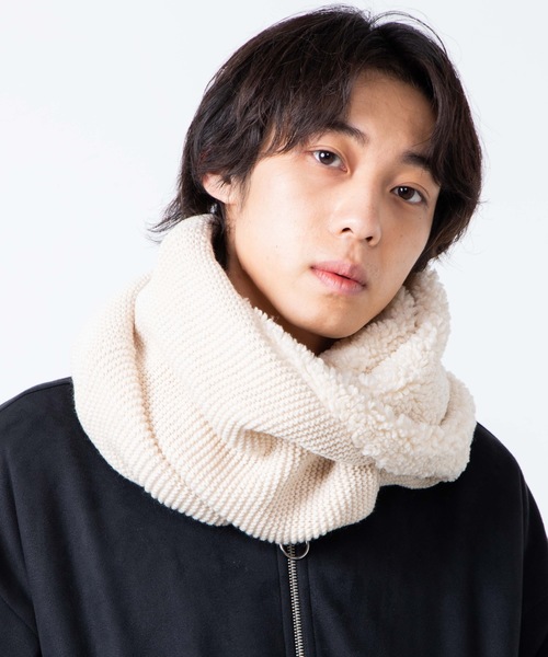 WEGO(ウィゴー)の「WEGO/ミックススヌード(ネックウォーマー/スヌード・メンズ・ホワイト/ブラック/ベージュ/ブラウン/ピンク/その他1/その他2/ブラック系その他/ベージュ系その他/ブルー系その他/キャメル/ライトピンク・FREE)」の2枚目の写真