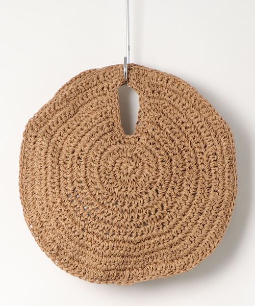 coca（coca）（コカ）の「コンチョ付きサークルかごバッグ（かごバッグ・レディース・ベージュ・ONE SIZE）」の2枚目の写真