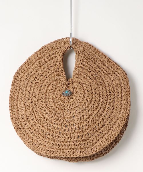 coca（coca）（コカ）の「コンチョ付きサークルかごバッグ（かごバッグ・レディース・ベージュ・ONE SIZE）」の5枚目の写真