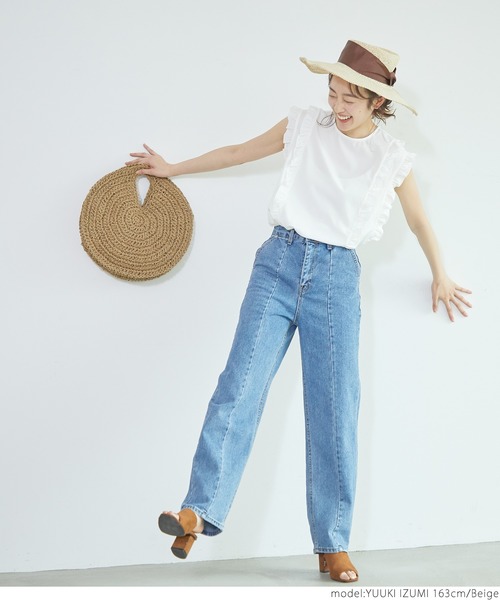 coca（coca）（コカ）の「コンチョ付きサークルかごバッグ（かごバッグ・レディース・ベージュ・ONE SIZE）」の9枚目の写真