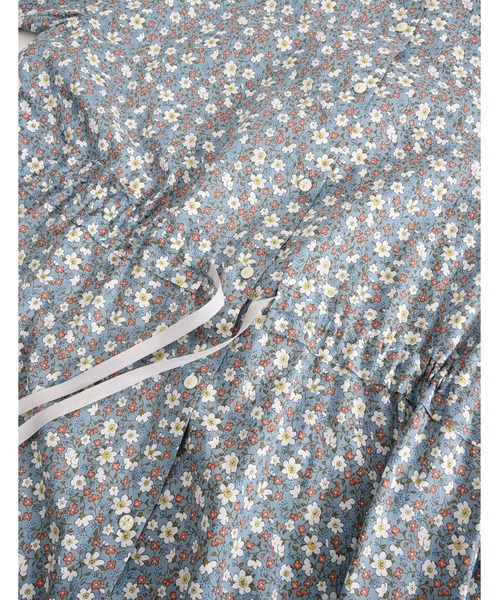POU DOU DOU(プードゥドゥ)の「フラワープリントウエストドロストワンピース(ワンピース・レディース・ネイビー/ブルー・3)」の20枚目の写真